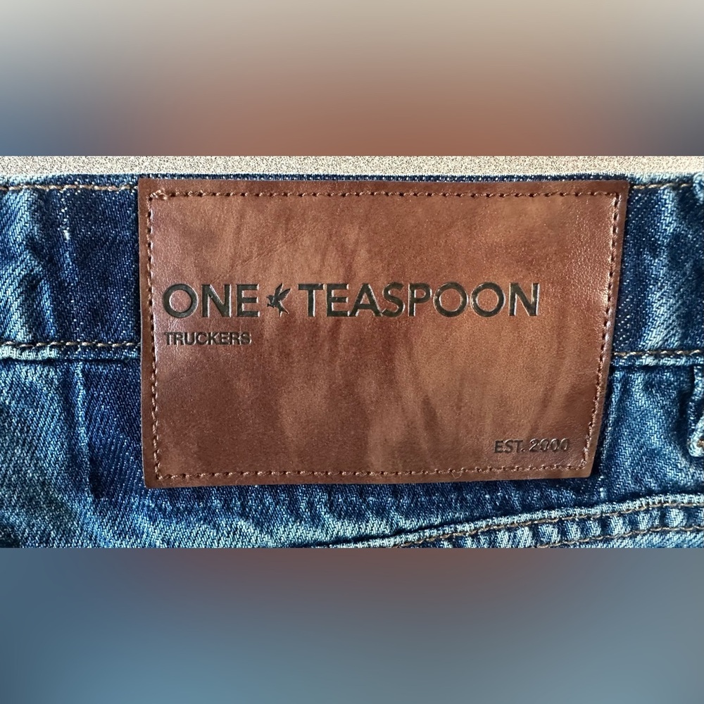 One Teaspoon Truckers Gritty Blue Low-Waist Straight Leg Jeans - NWT - Picture 7 of 9